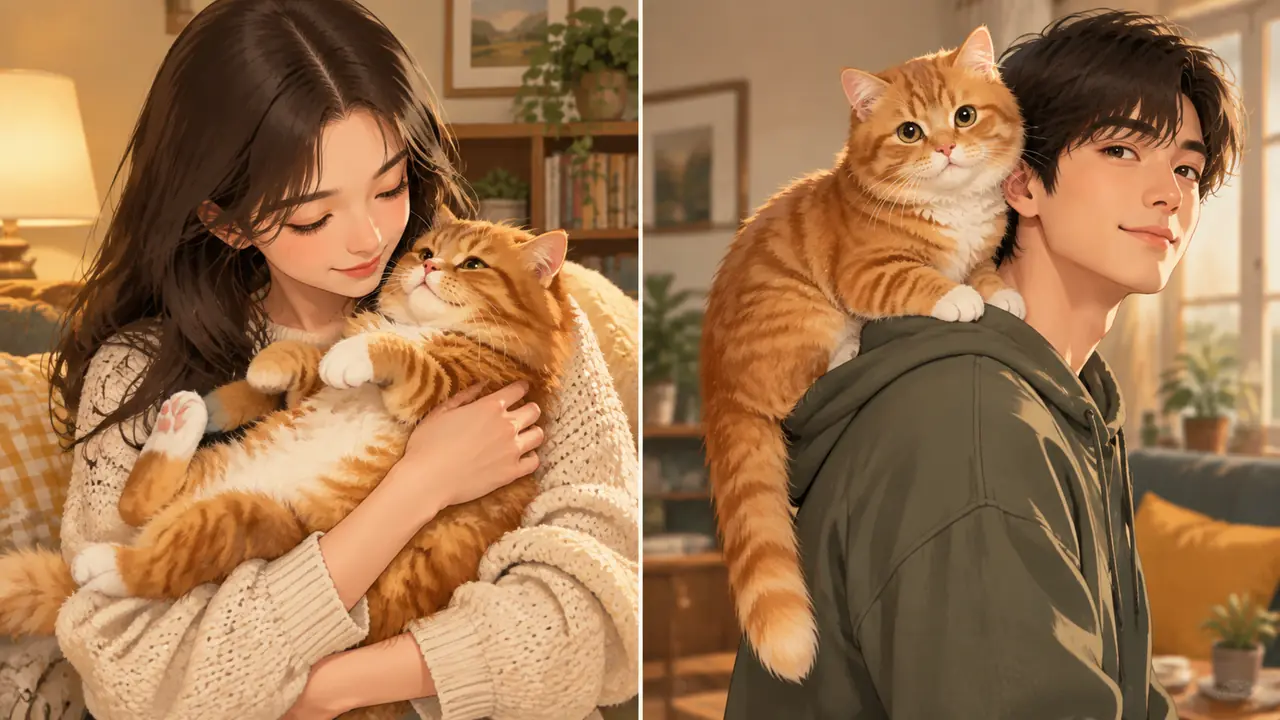 ai绘画提示词抱着猫怎么写？人宠互动的姿态词