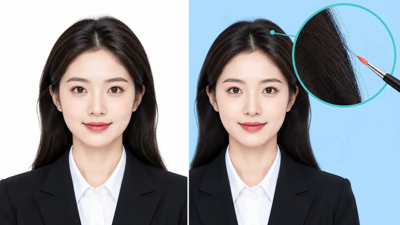 AI证件照换底色怎么做？白底蓝底的边缘处理实测