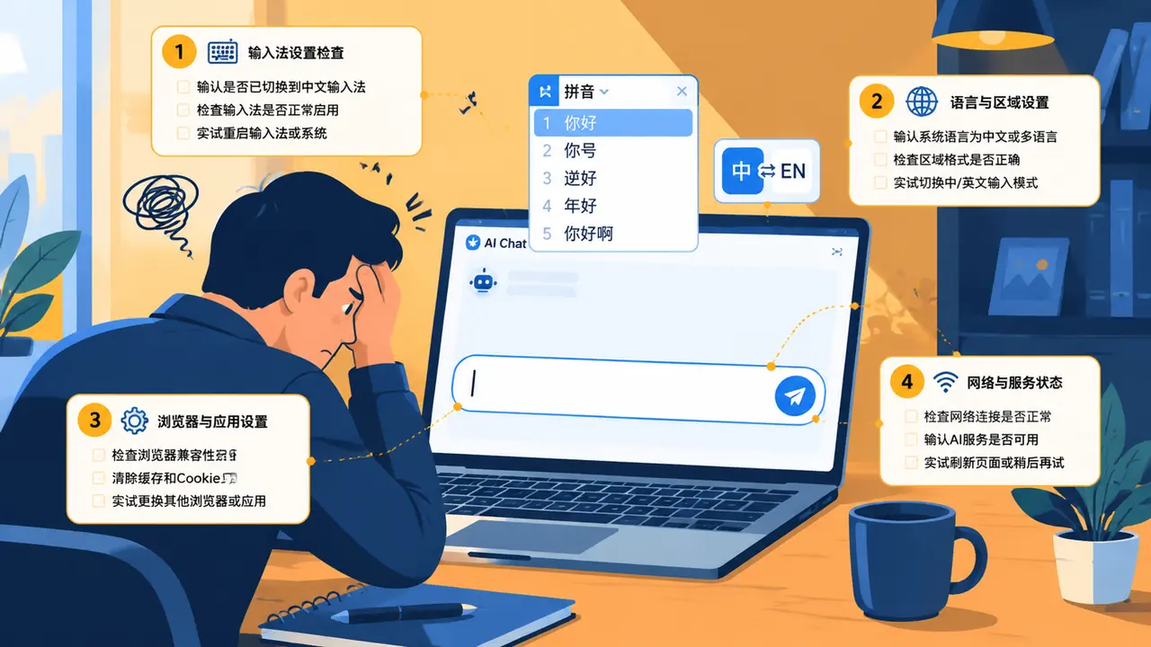 输入提示词没反应？输入法联想和对话框的排查
