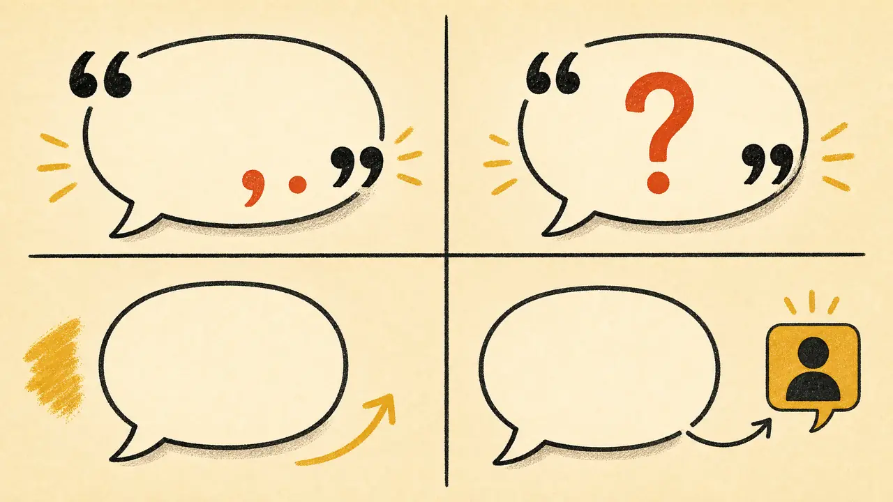 引号与语言提示词怎么配？said asked后的标点